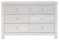 Paxberry - Whitewash - Six Drawer Dresser - Medallion Drawer Pulls