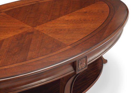 Winslet - Oval Cocktail Table (With Casters) - Cherry