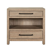 Proximity Place - Bedside Chest With Charging Station - Barley Buff