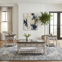 Heartland - 3 Piece Table Set - Antique White / Tobacco Tops