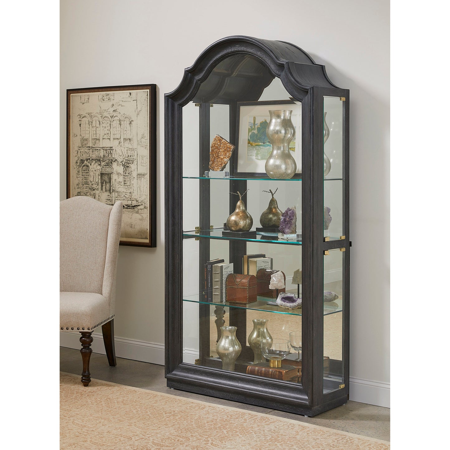 Traditional Side Entry Curio - Dark Gray