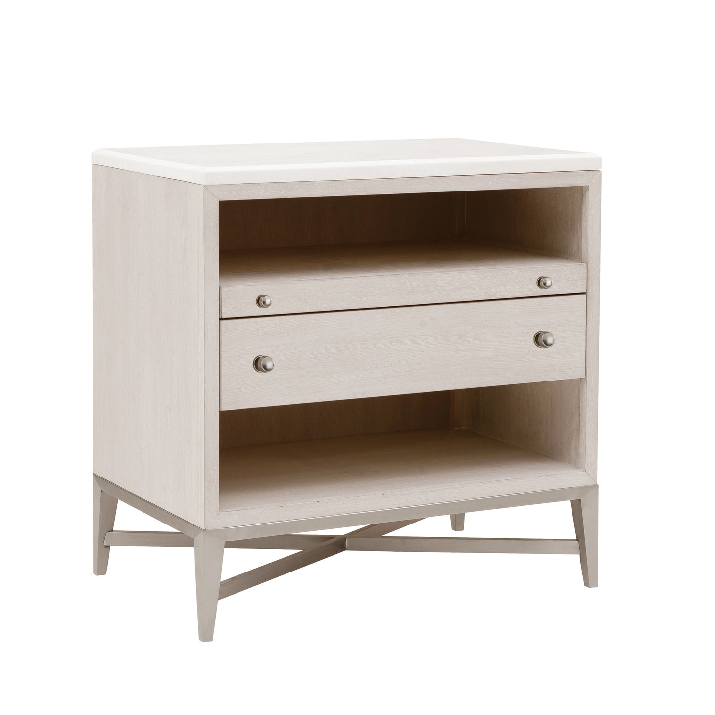 Ashby Place - Accent Nightstand with Center Drawers and USB-C Port - Natural