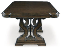 Maylee - 11 Pc. - Dining Extension Table, 4 Side Chairs, 2 Arm Chairs, Storage Bench, Buffet And Hutch - Dark Brown