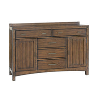 Seneca - 5-Drawer, 2-Door Server - Brown