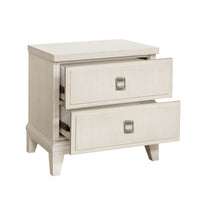 Madison - 2-Drawer Nightstand with USB Port in a Grey-White Wash Finish - Natural