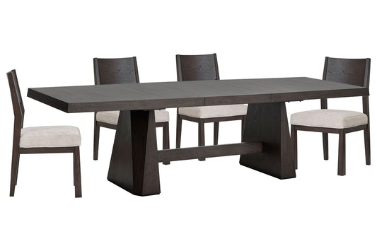 Tauren - 5 Piece Extendable Double Pedestal Dining Table Set