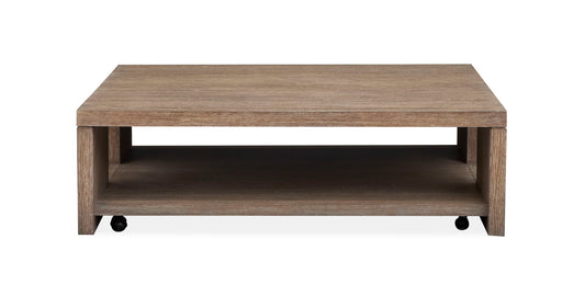 Cypress - Square Cocktail Table With Casters - Spiced Brown