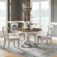 Ocean Isle - 5 Piece Pedestal Table Set - Antique White