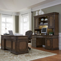 Amelia - 5 Piece Home Office Jr Executive Set - Dark Brown