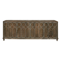 4-Door Console With Tray Drawers - Brown