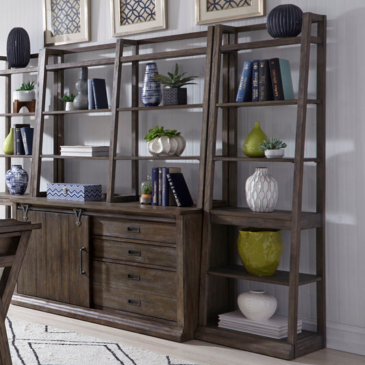 Stone Brook - Leaning Bookcase - Dark Brown