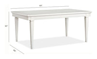 Willowbrook - Extendable Rectangular Dining Table - Egg Shell White