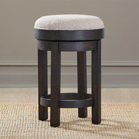Weston - Upholstered Swivel Console Stool - Peppercorn