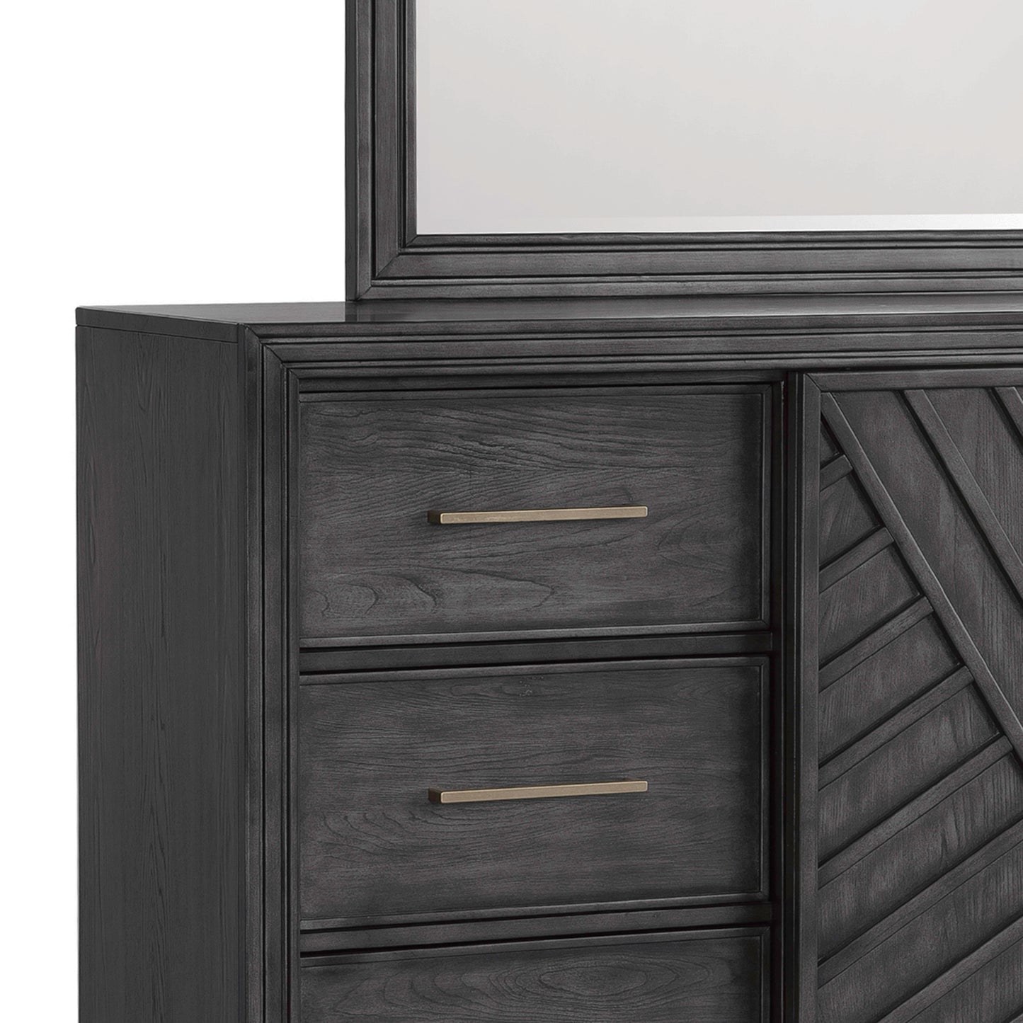 Lenox - 6-Drawer Sliding Door Dresser With Storage - Black