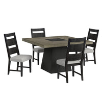 Jemma - Square Dining Table - Gray / Dark Espresso