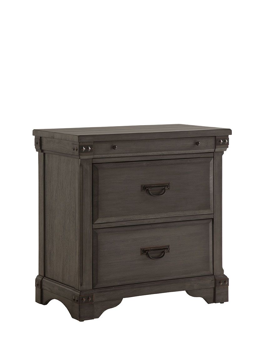 B09862 - Wood Nightstand - Gray