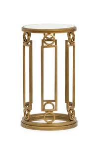 Lorena - Round Accent Table - Burnished Brass