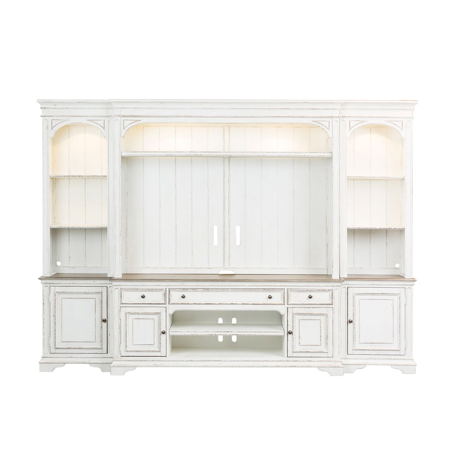 Magnolia Manor - Entertainment Center With Piers - White