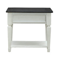 Allyson Park - Drawer End Table - Wirebrushed White / Charcoal