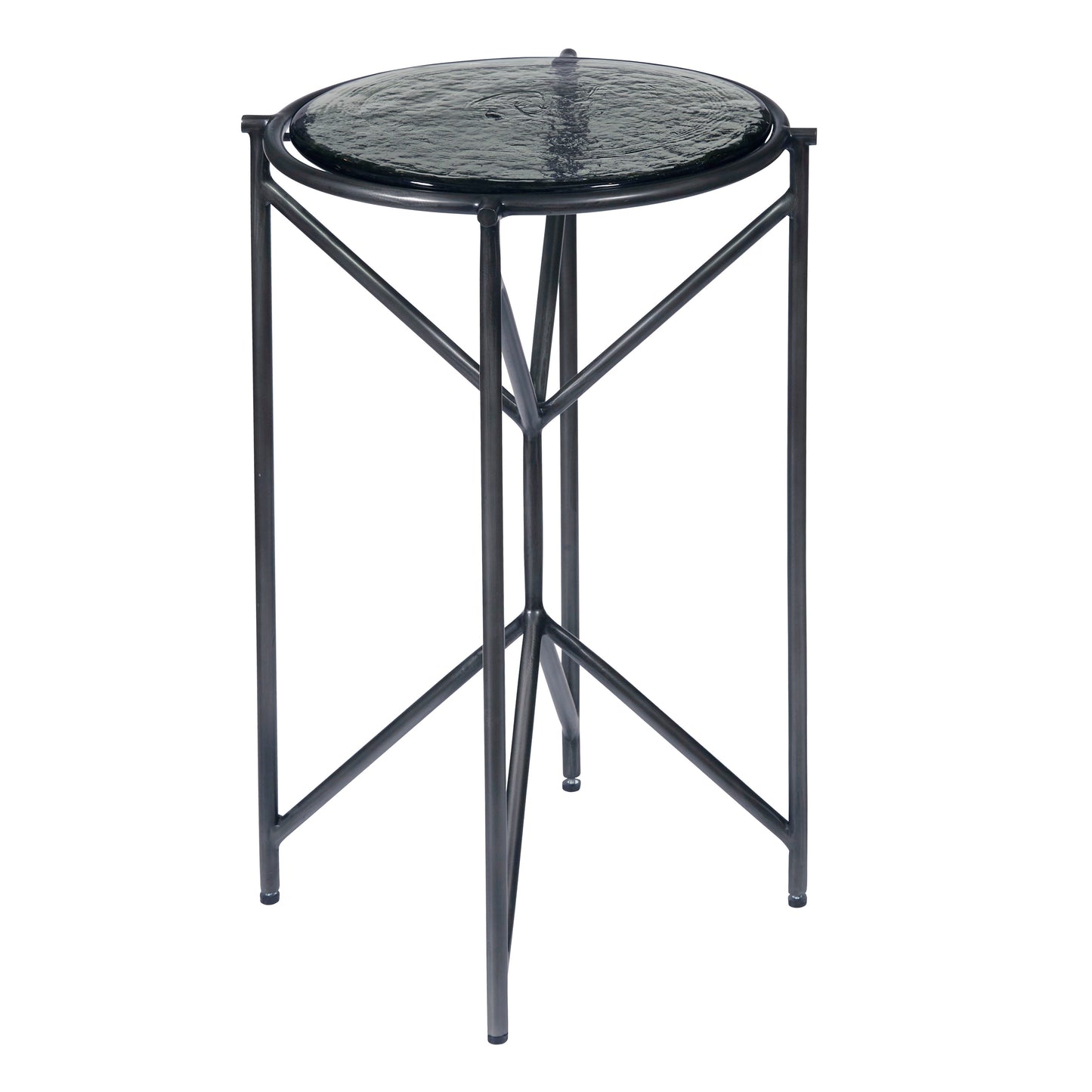 Pulaski Accents - Metal Spot Table with Glass Top - Black