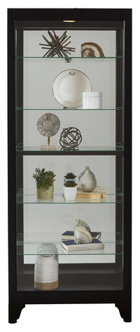 PFC Curios - Lighted Gallery Style 5 Shelf Curio Cabinet - Onyx Black