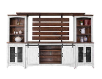 Pueblo White - TV Stand / Console / Wall Unit - Antiqued White / Brown