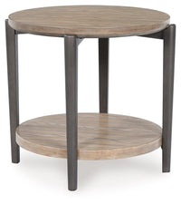 Dyonton - Round End Table - Light Grayish Brown