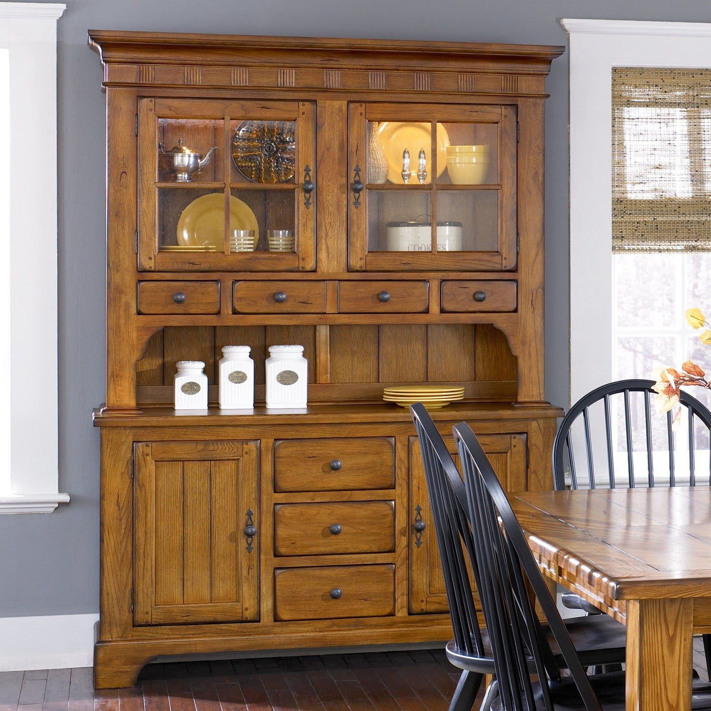 Treasures - Hutch & Buffet Set - Light Brown