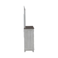 River Place - Dresser & Mirror - Riverstone White & Tobacco