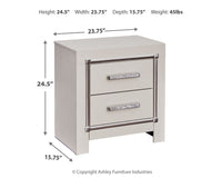 Zyniden - Silver - Two Drawer Night Stand