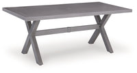 Half Moon Beach - Rectangular Dining Table With Umbrella Option - Gray