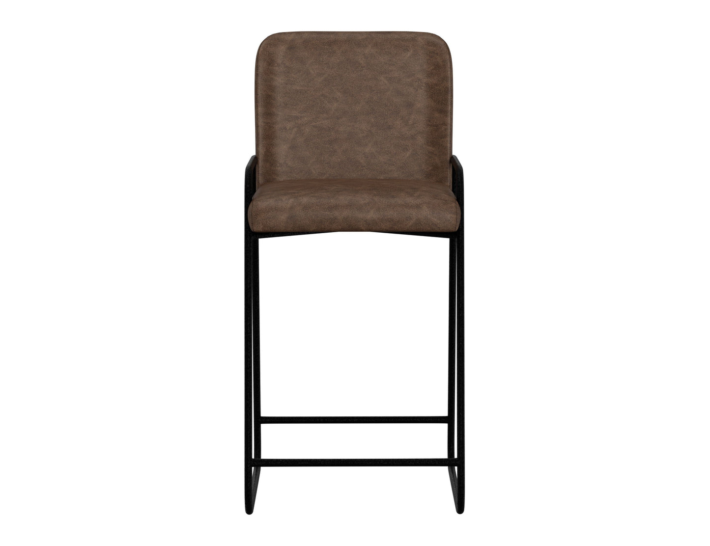 Seating - 30" Upholstered Barstool, Wooden Frame & Metal Base - Chocolate Brown