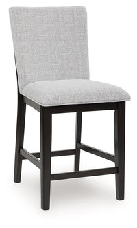 Neymorton - Dark Grayish Brown - 5 Pc. - Rectangular Dining Room Counter Table, 4 Barstools
