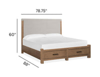 Plum Creek - Upholstered Panel Storage Bed
