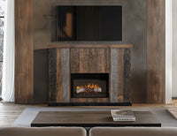 Loft Brown - Matel Fireplace - Dark Gray