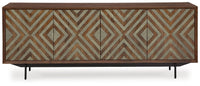 Dreggan - Brown / Gold Finish - Accent Cabinet