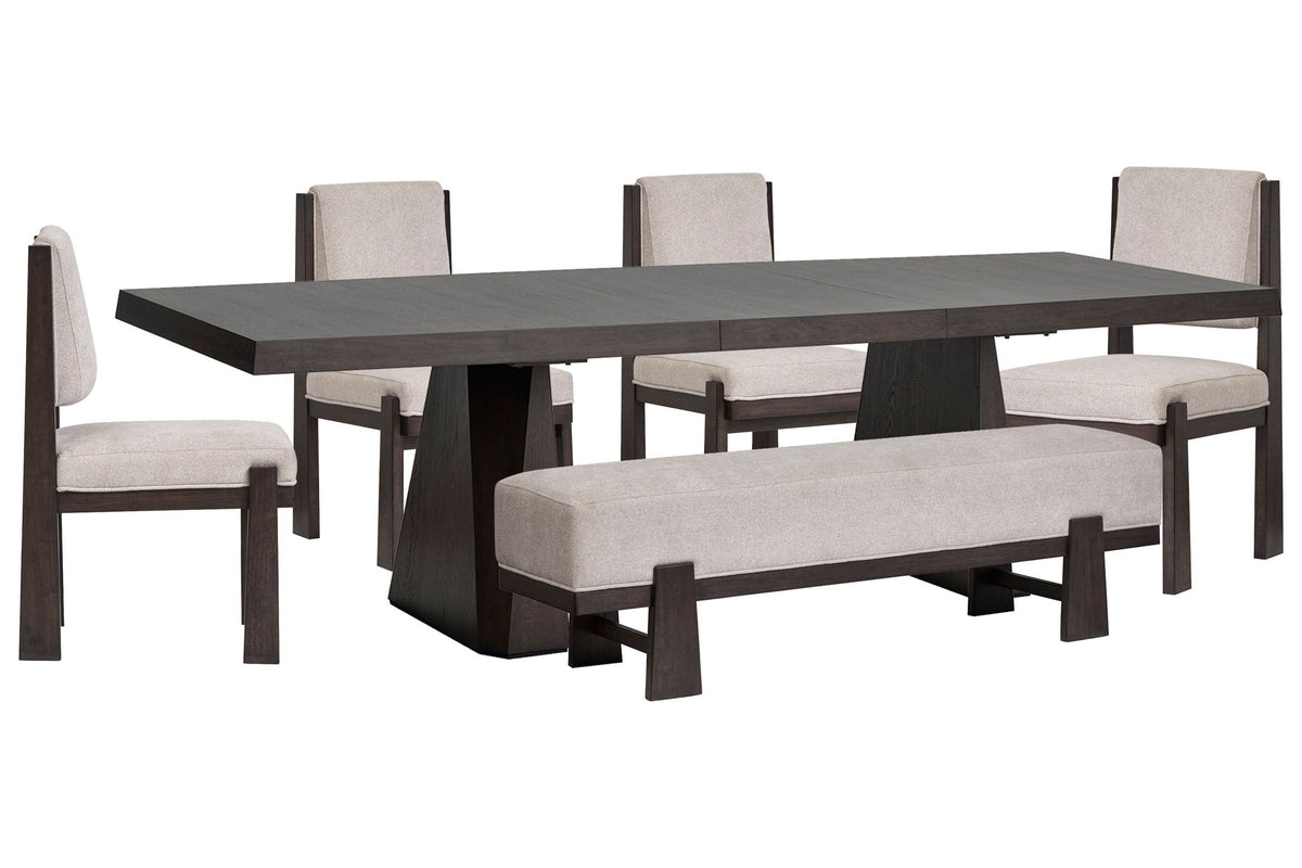 Tauren - 6 Piece Extendable Double Pedestal Dining Table Set