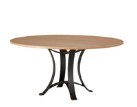 Crafted Cherry - Round Dining Table With Metal Pedestal