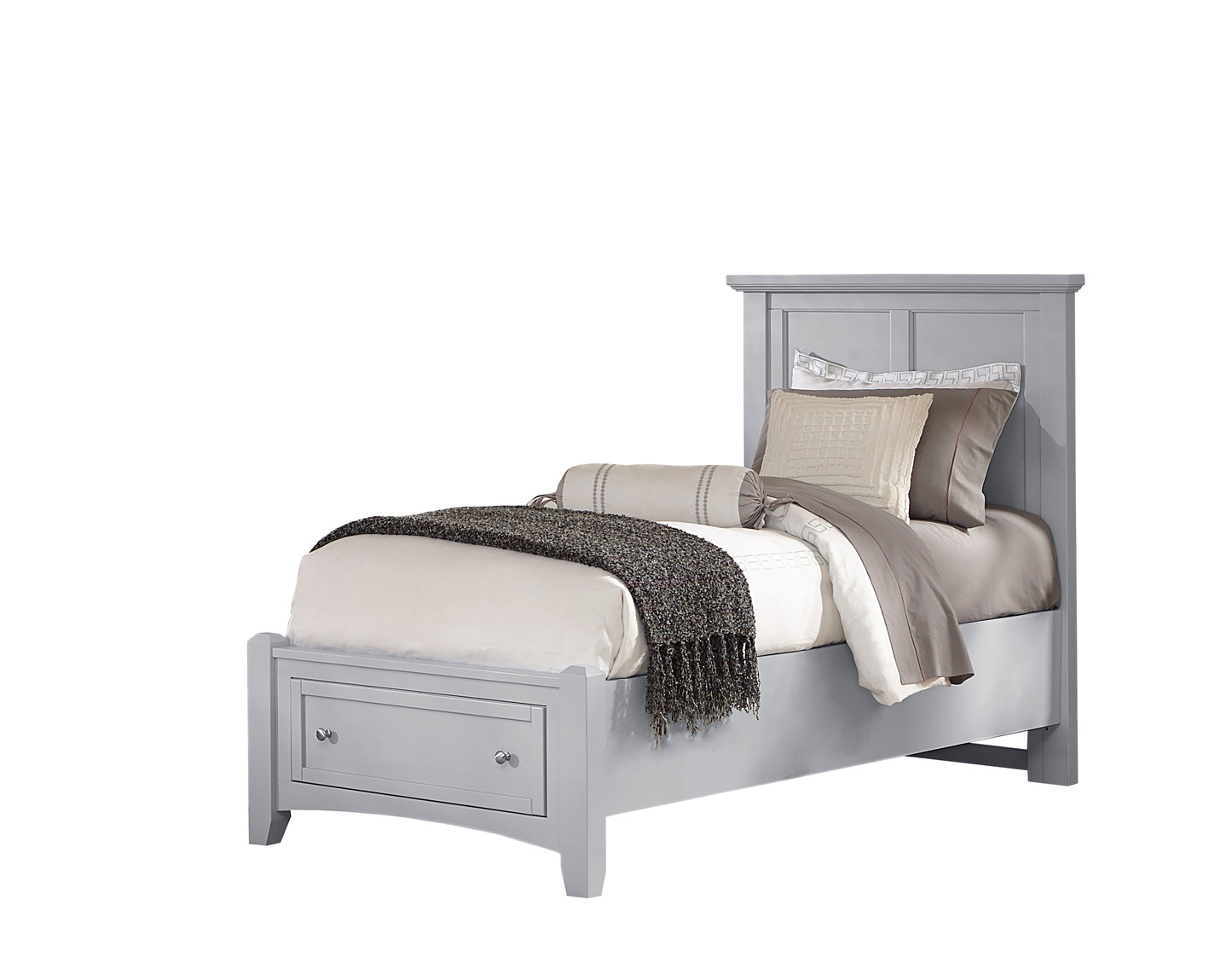 Bonanza - Twin Mansion Bed With Storage Footboard - Gray