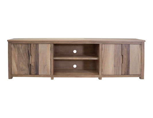 Natural Parota - 93" TV Stand - Brown Cappuccino