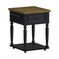 Heritage - Chopping Block Island With Casters - Oak Brown And Black