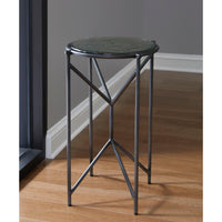 Pulaski Accents - Metal Spot Table with Glass Top - Black