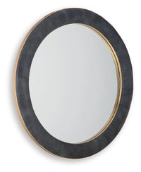 Corinsworth - Accent Mirror - Charcoal / Brass Finish