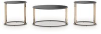 Hannerly - Occasional Table Set (Set of 3) - Black / Gold Finish