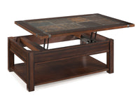 Roanoke - Rectangular Lift Top Cocktail Table (With Casters) - Cherry And Slate