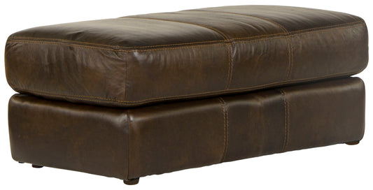 Pavia - Top Grain Italian Leather Match Ottoman - Cocoa