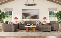 Chevy - Fabric Ottoman Pouf - Brown