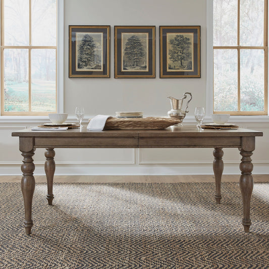 Americana Farmhouse - Wood Rectangular Leg Table - Light Brown