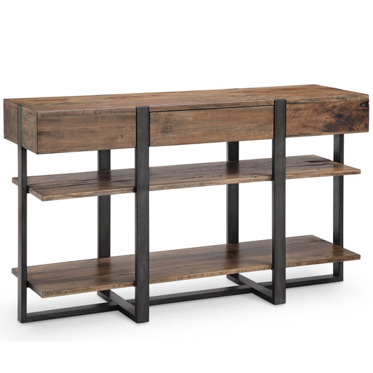 Prescott - Modern Reclaimed Wood Rectangular Sofa Table - Rustic Honey