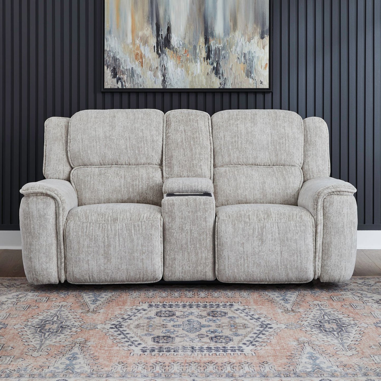 Clayton - Loveseat With Console P3 & ZG - Galactic Parchment